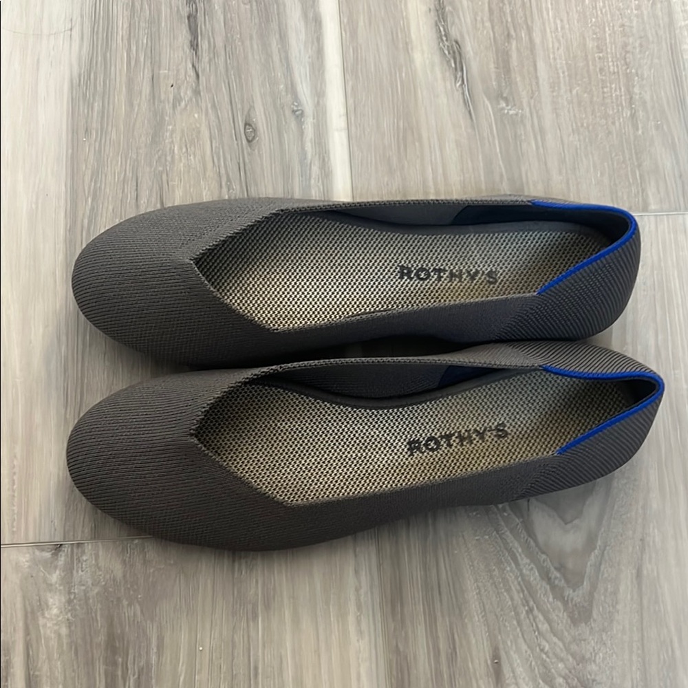 Rothy's Gray and Blue Minimalist Flats
